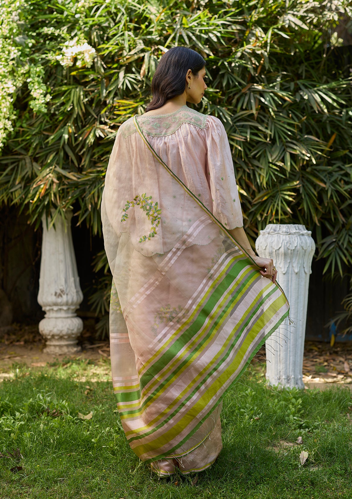 Blush &amp; Berry Pink Jamdani Saree