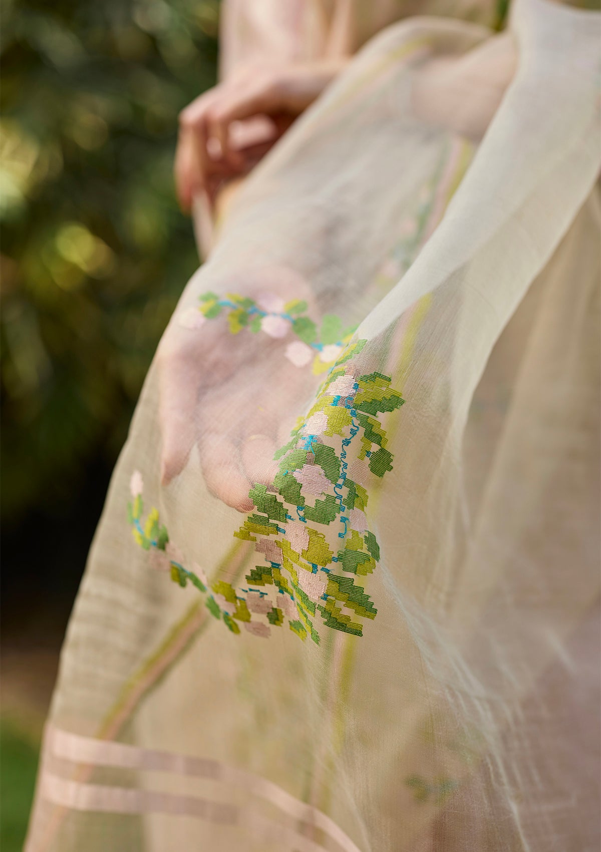 Blush &amp; Berry Pink Jamdani Saree