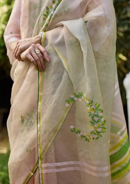 Blush &amp; Berry Pink Jamdani Saree