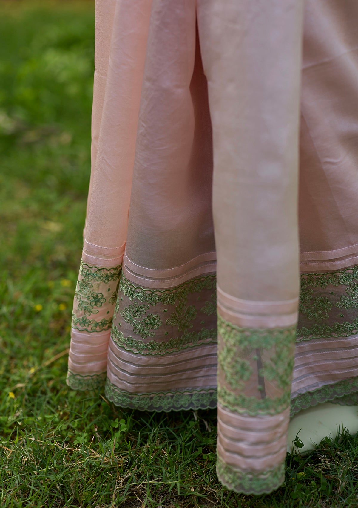 Fern Line Pink Embroidered Saree