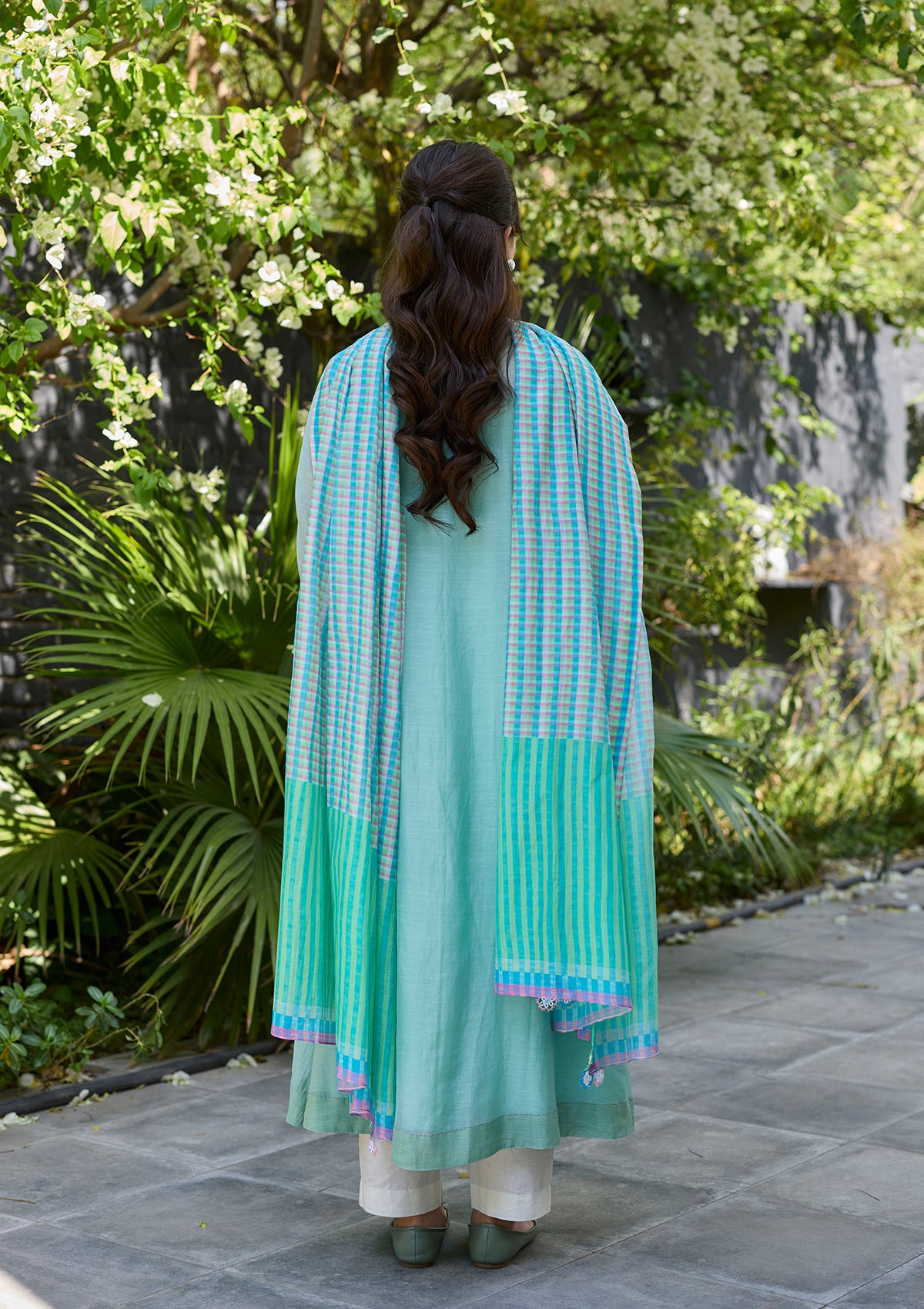 Pomegranate Trail Blue Embroidered Kurta Set
