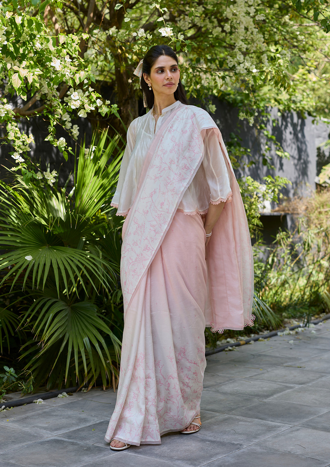 Once-Upon-a-Garden Pink Saree