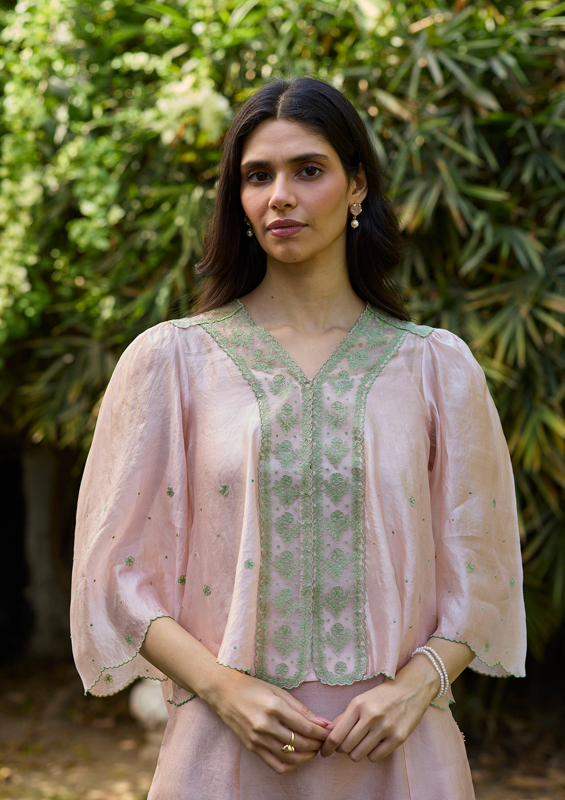River Fork Pink Embroidered Blouse