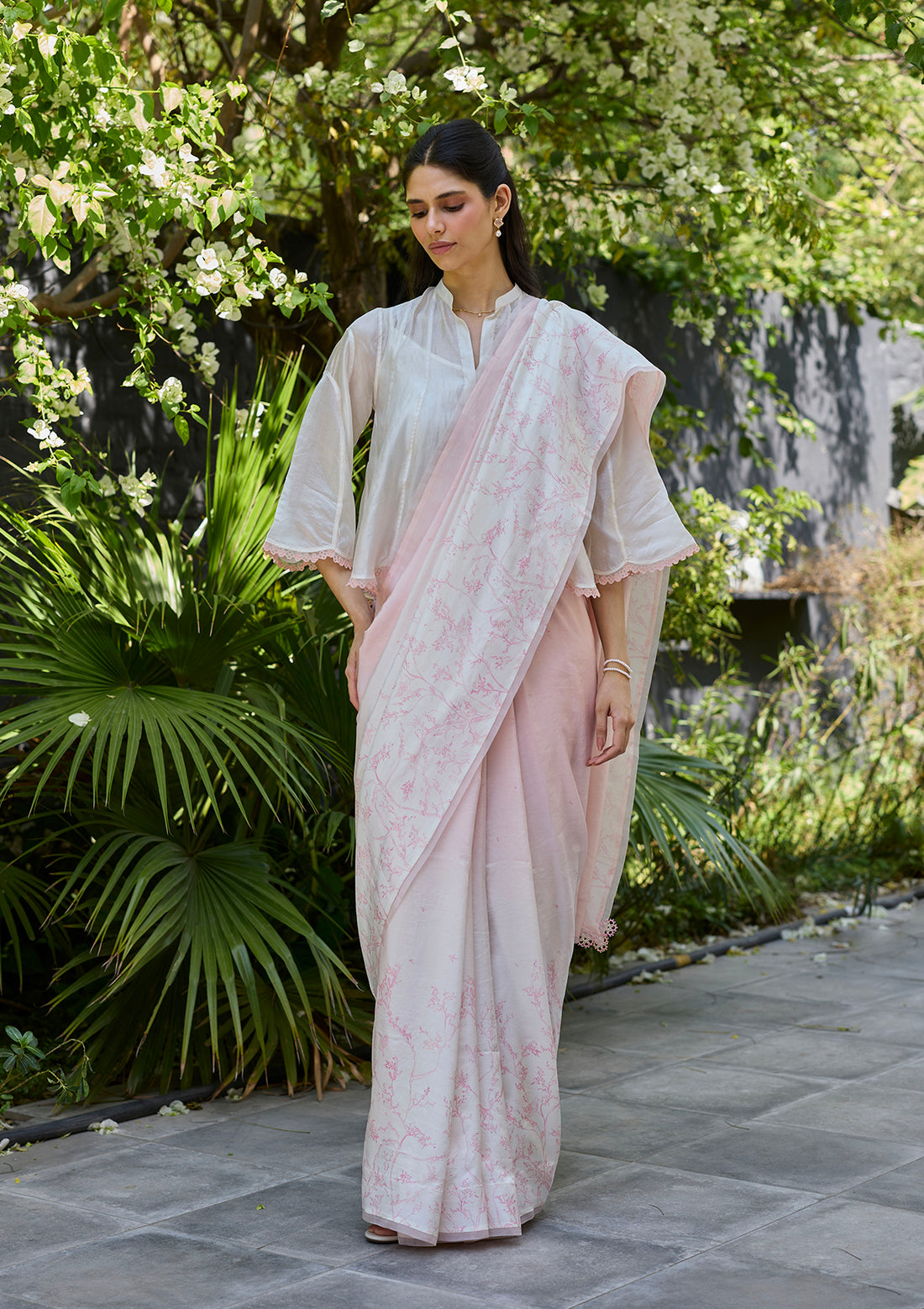 Once-Upon-a-Garden Pink Saree