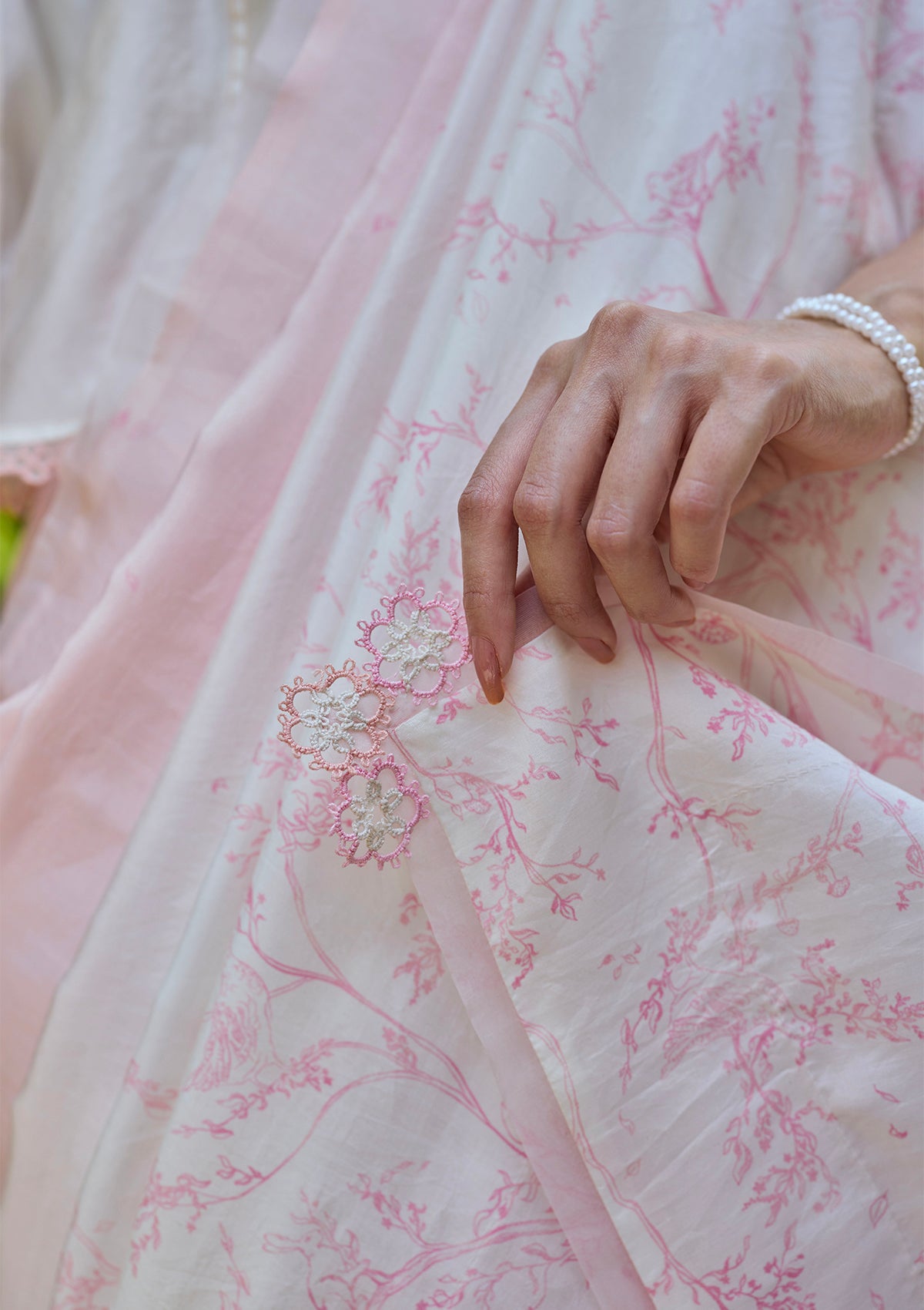 Once-Upon-a-Garden Pink Saree