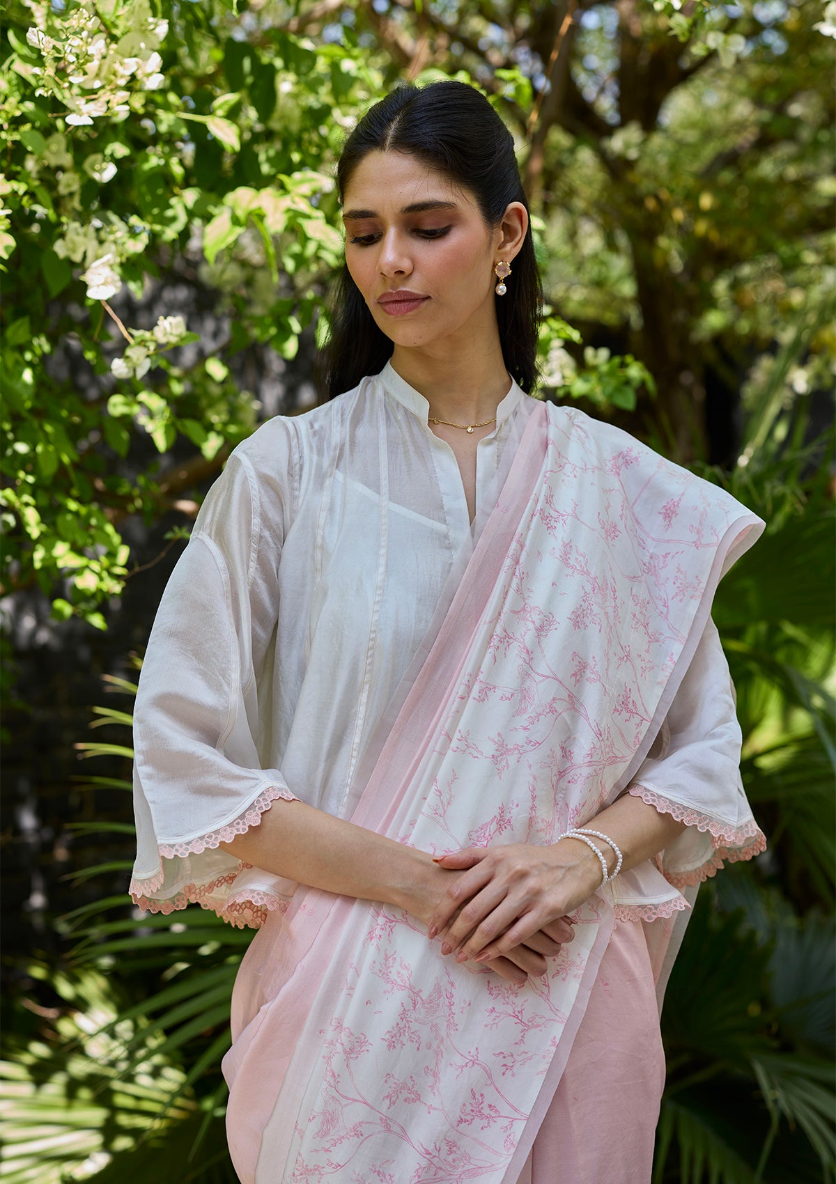 Once-Upon-a-Garden Pink Saree