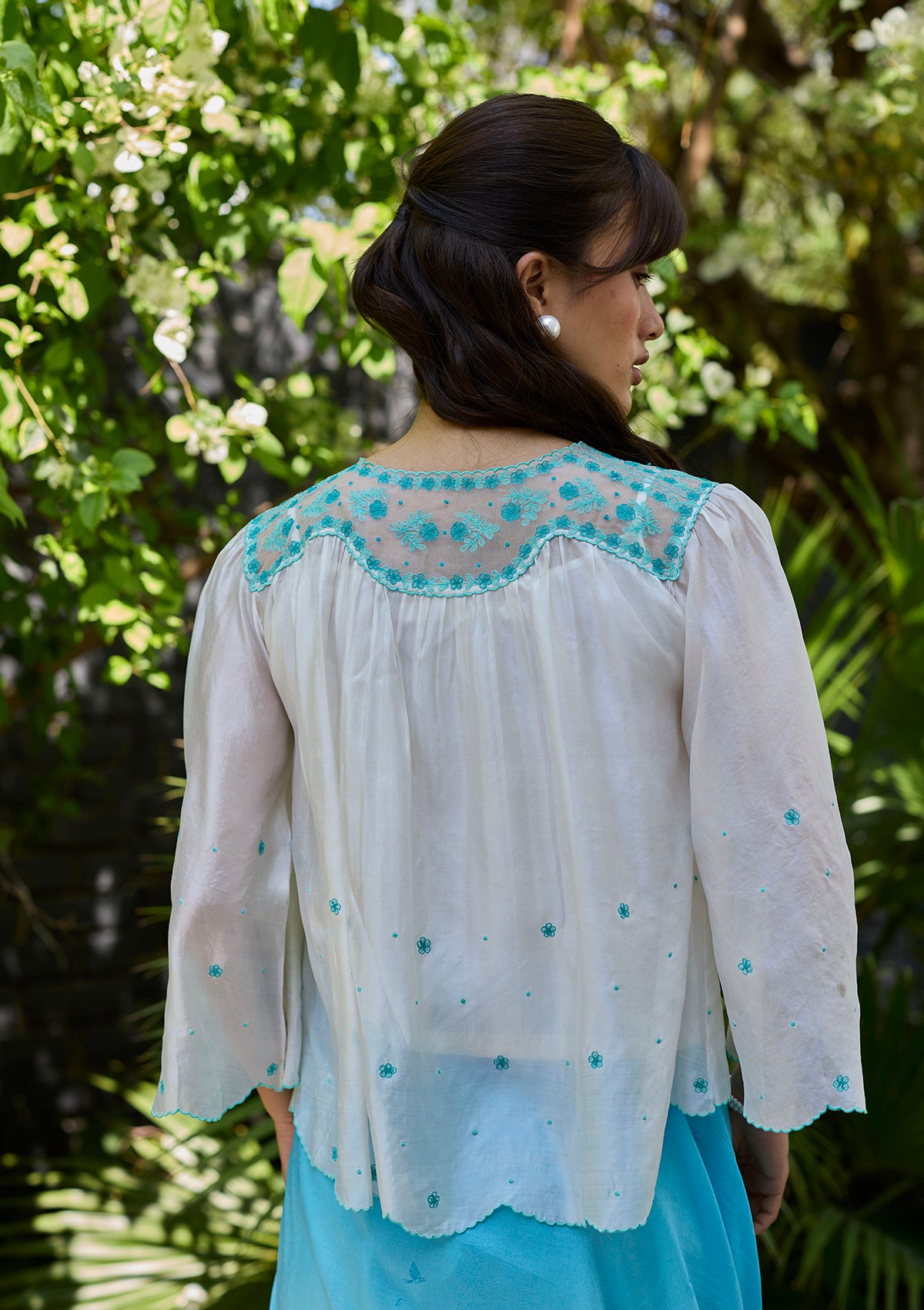 River Fork Ivory Embroidered Blouse