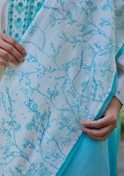 Once-Upon-a-Garden Blue Saree
