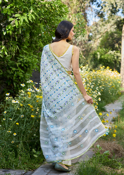 Hidden Orchard Ivory Saree