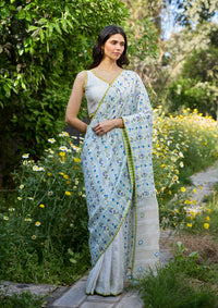 Hidden Orchard Ivory Saree