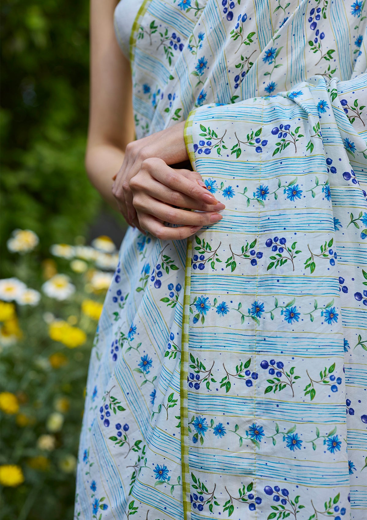 Hidden Orchard Ivory Saree