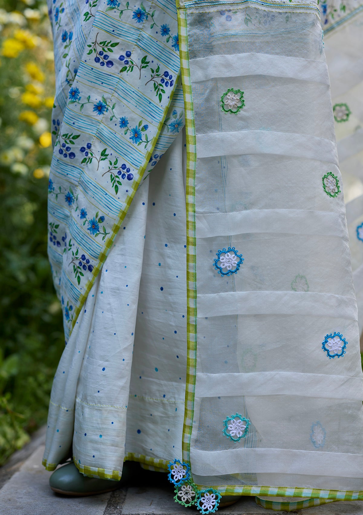 Hidden Orchard Ivory Saree