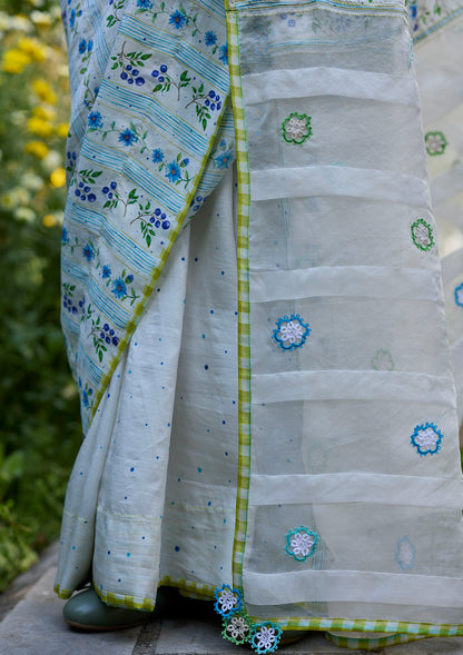 Hidden Orchard Ivory Saree