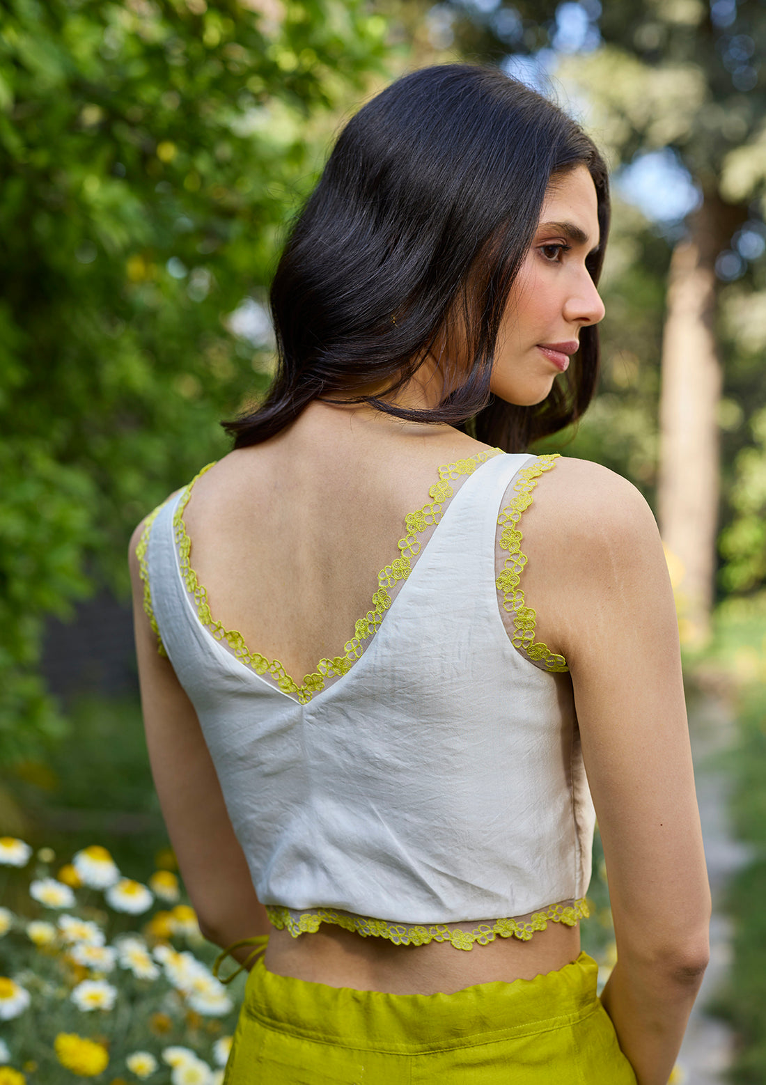 Petal &amp; Path Ivory Embroidered Blouse