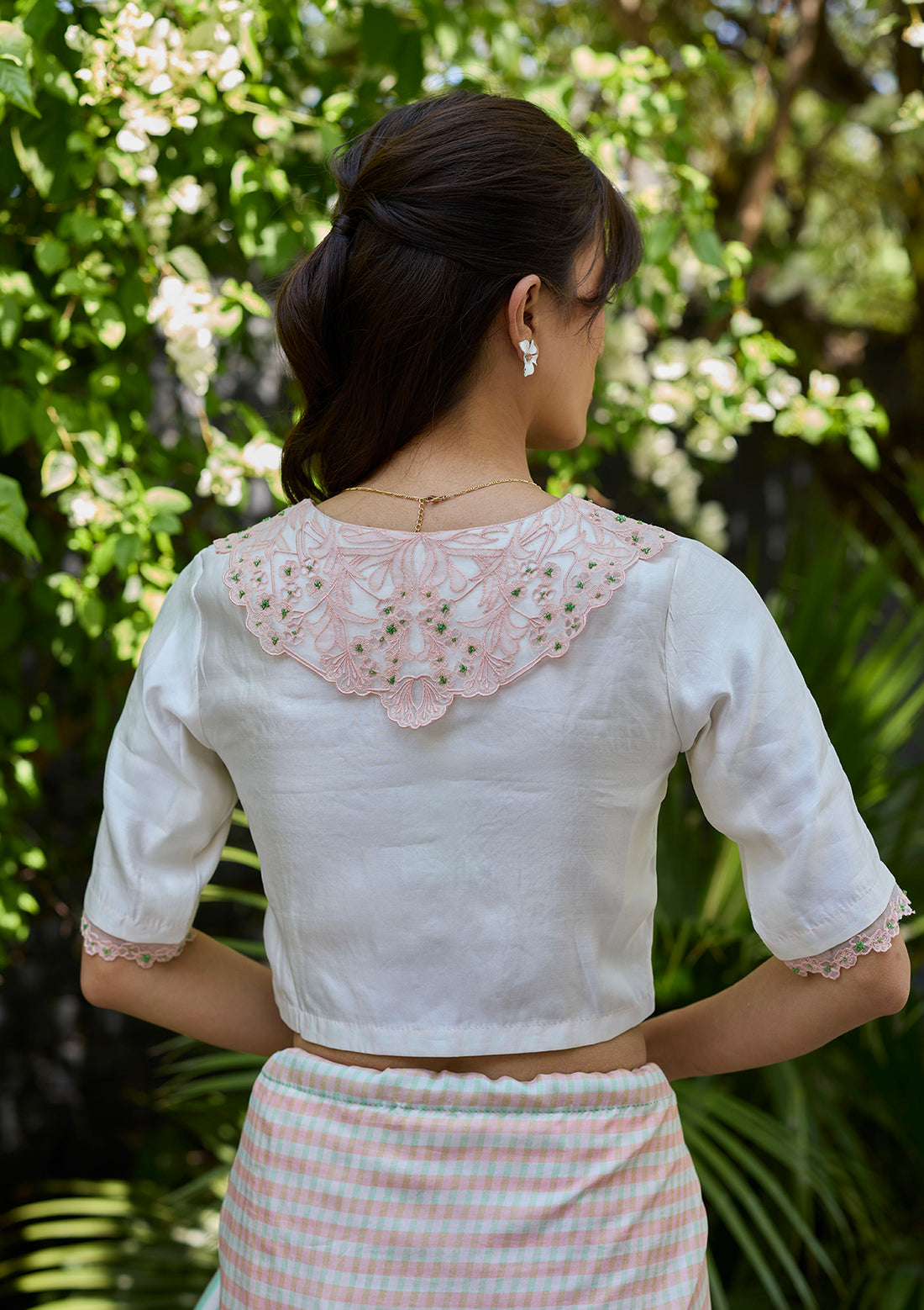 English Morning Ivory Embroidered Blouse