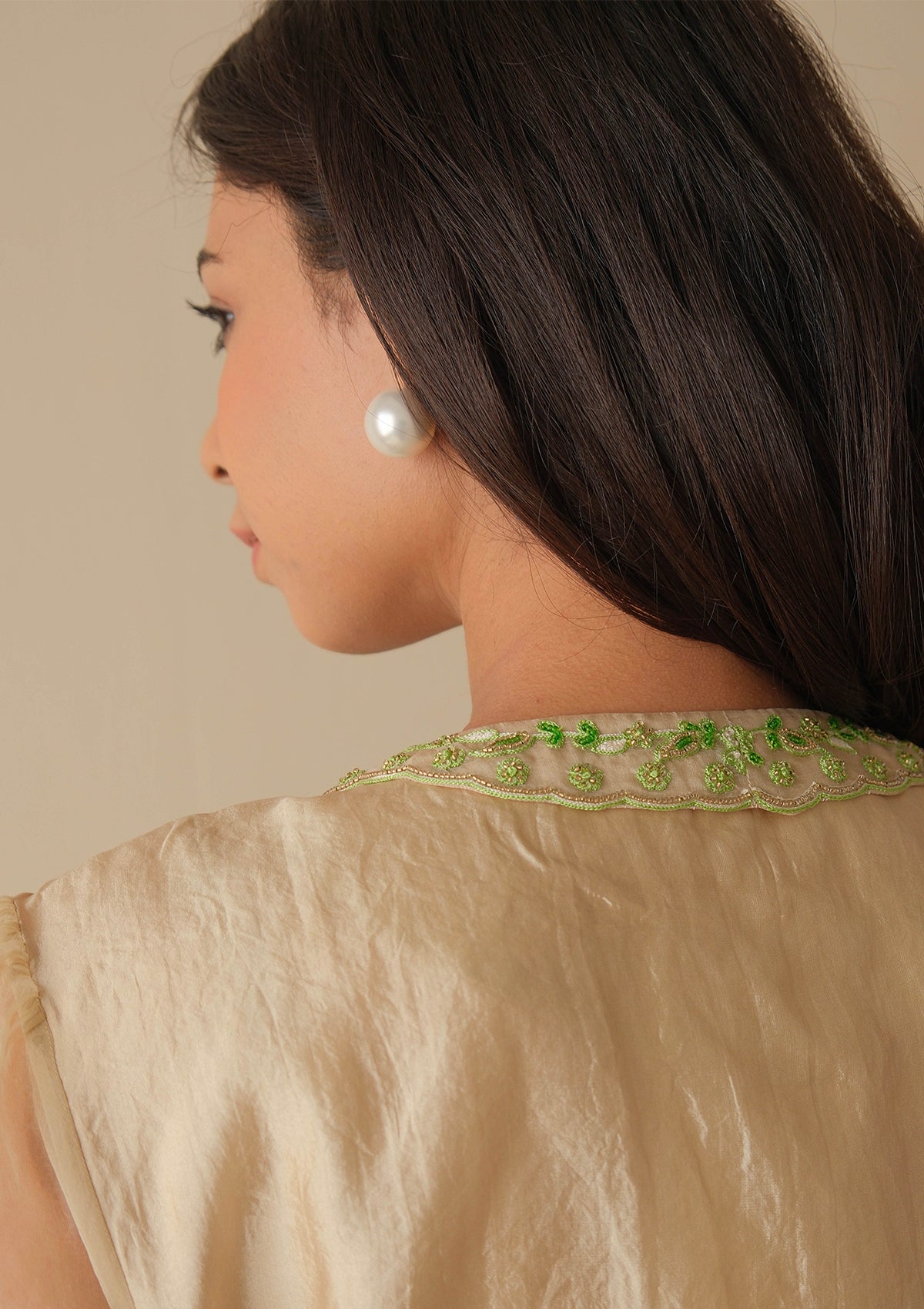 Sunlit Morning Embroidered Beige Blouse