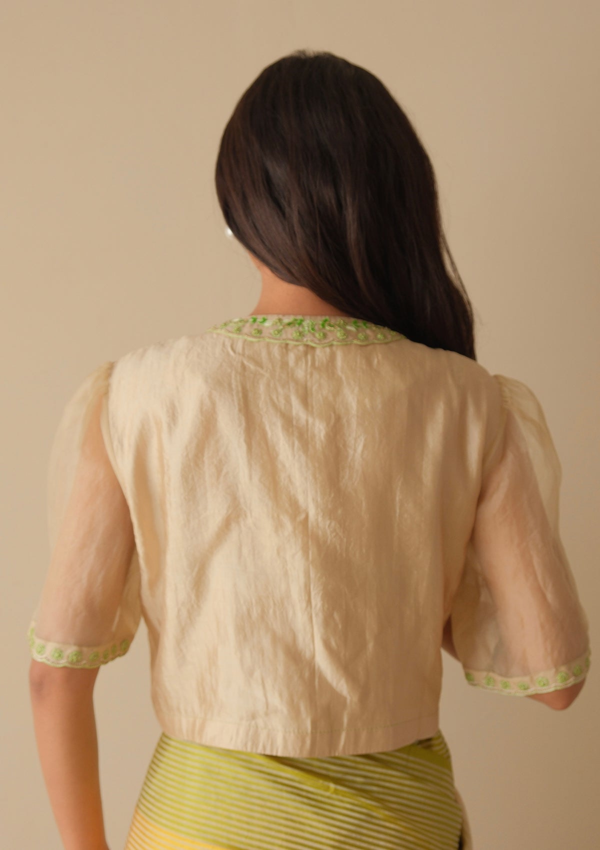 Sunlit Morning Embroidered Beige Blouse
