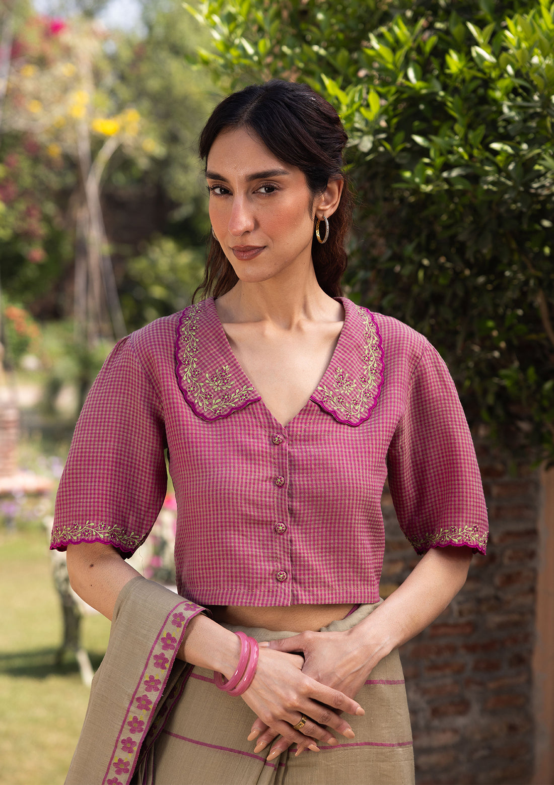 Sweet Caress Embroidered Pink Blouse