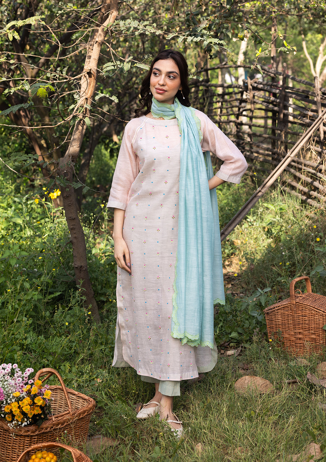 Enchanted Meadow Pink Kurta Set