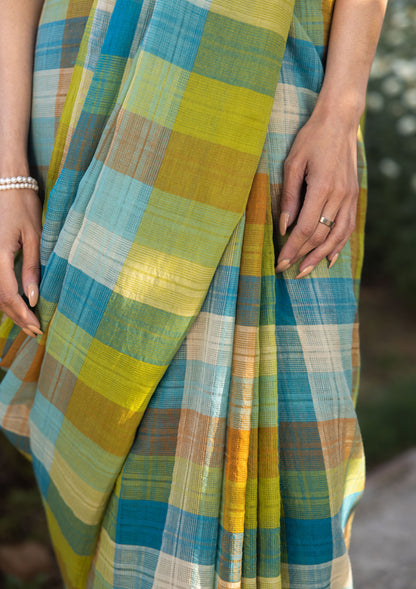 Entwined Checkered Saree