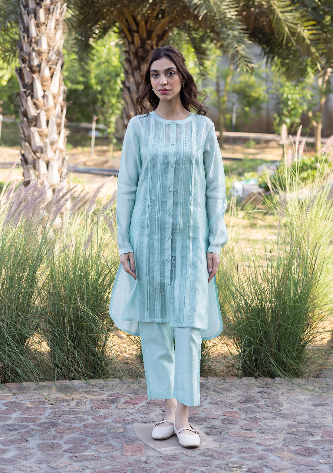 Whispering Ivy Seafoam Kurta Set