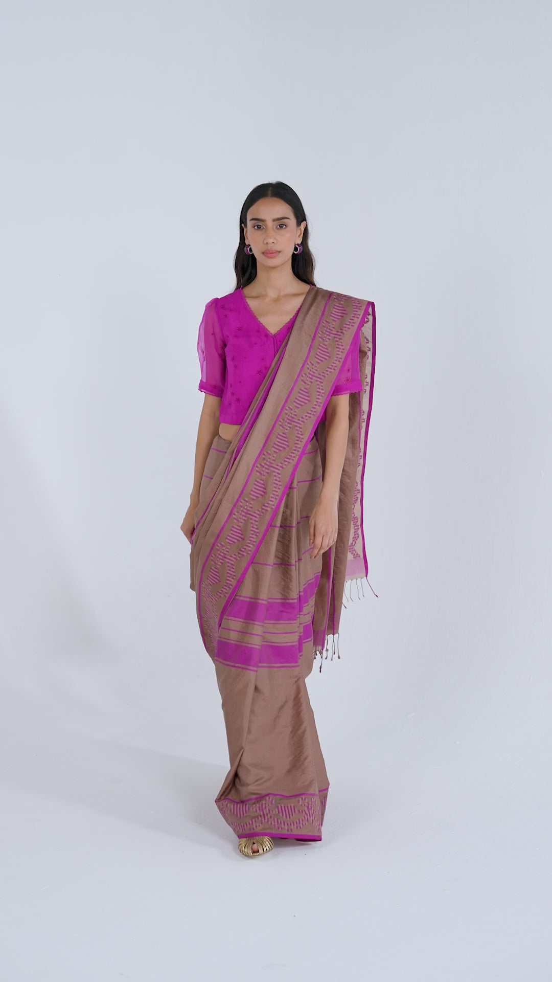 Blush Horizon Jamdani Saree