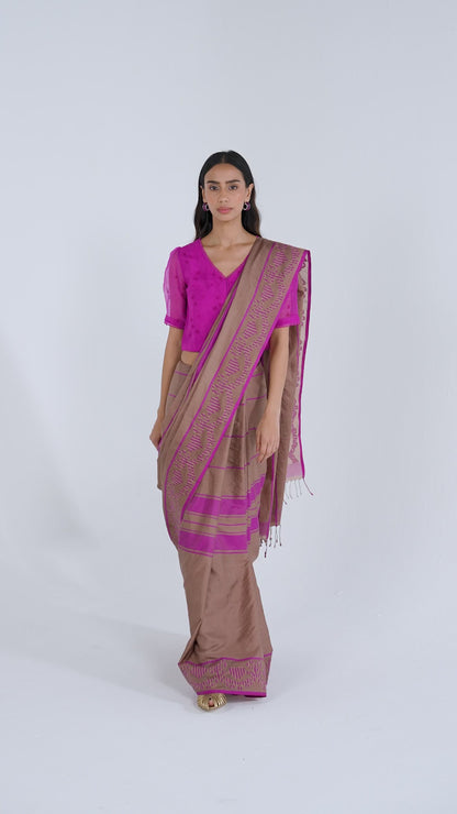 Blush Horizon Jamdani Saree