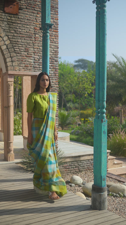 Entwined Checkered Saree