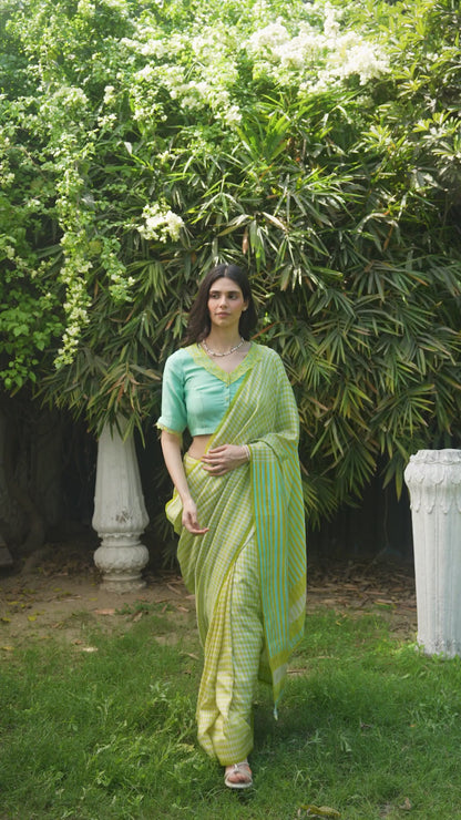 Crossroads Lime Saree