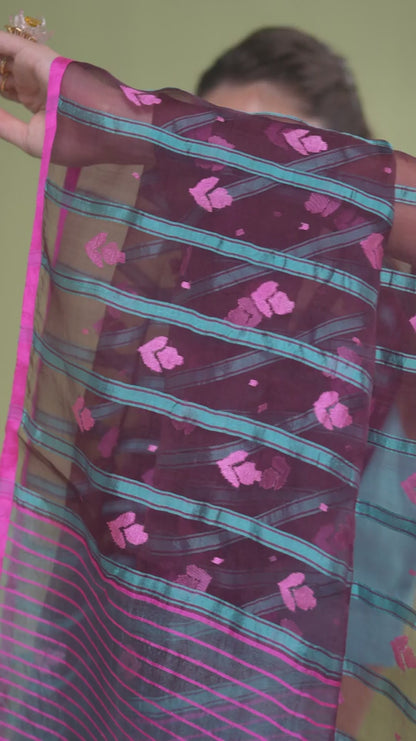 Afterglow Jamdani Saree