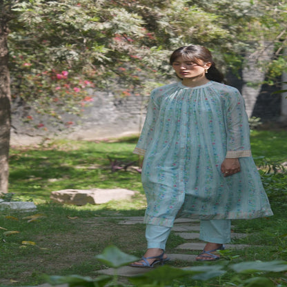 Hidden Orchard Blue Kurta Set