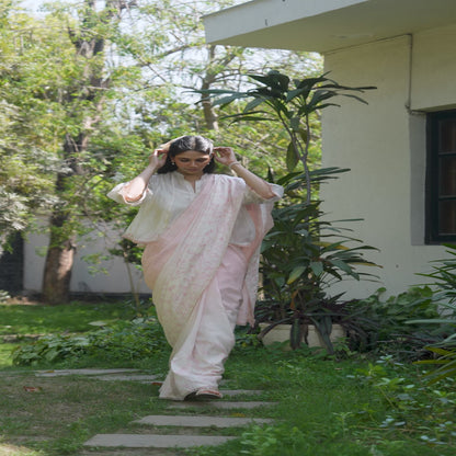 Once-Upon-a-Garden Pink Saree