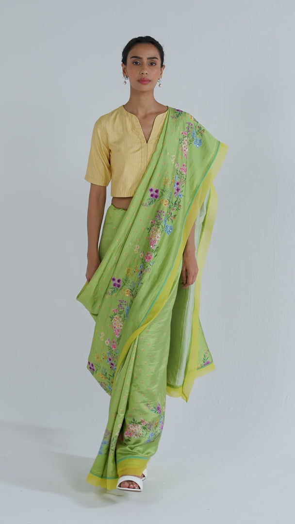 Morning Whisper Green Saree