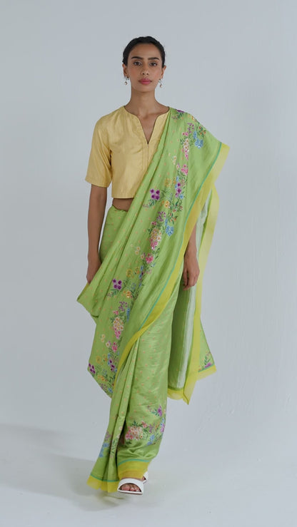 Morning Whisper Green Saree