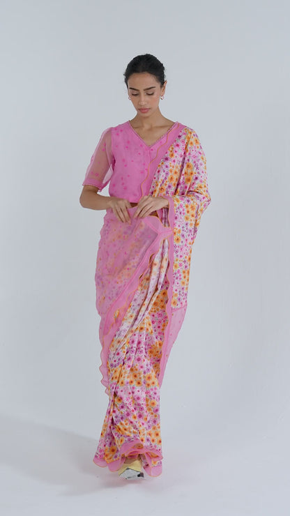Wildflower Dawn Pink Saree
