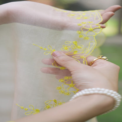 First Light Pink Embroidered Saree