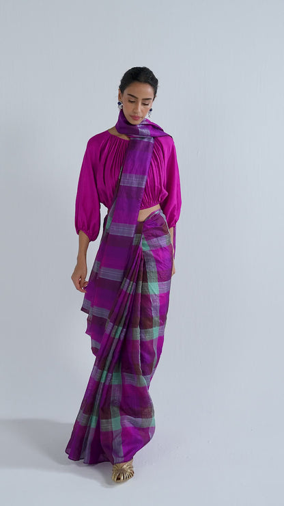 Aurora Checkered Saree