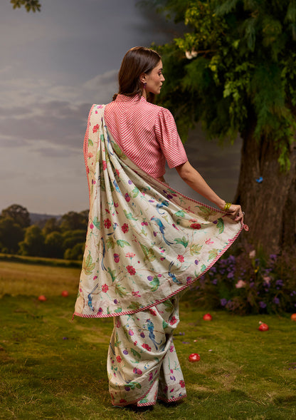Fig &amp; Fable Ivory Saree