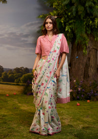 Fig & Fable Ivory Saree