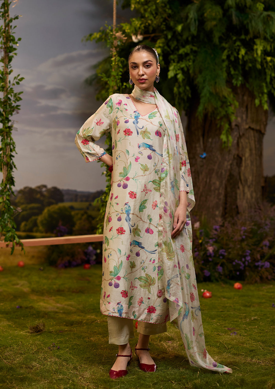 Fig &amp; Fable Ivory Kurta Set