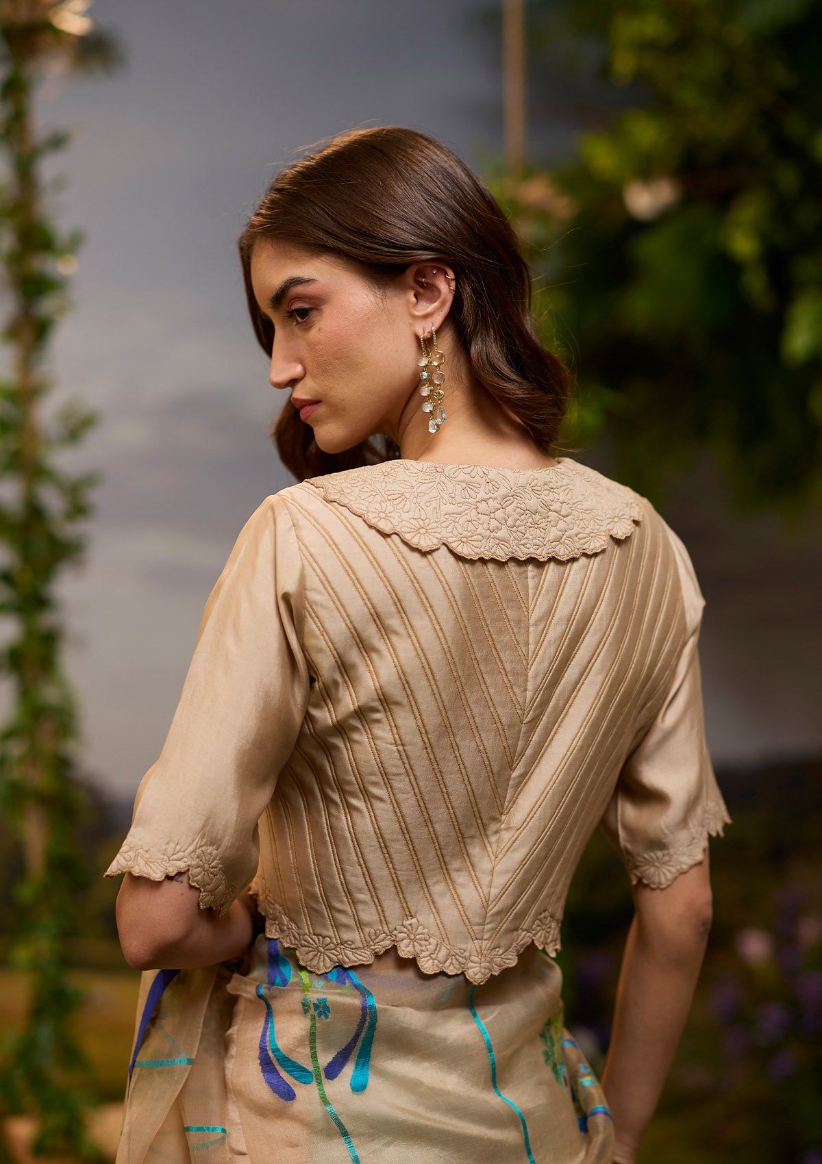 Cloudbloom Quilted Beige Blouse