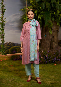 Dappled Red Striped Kurta Set
