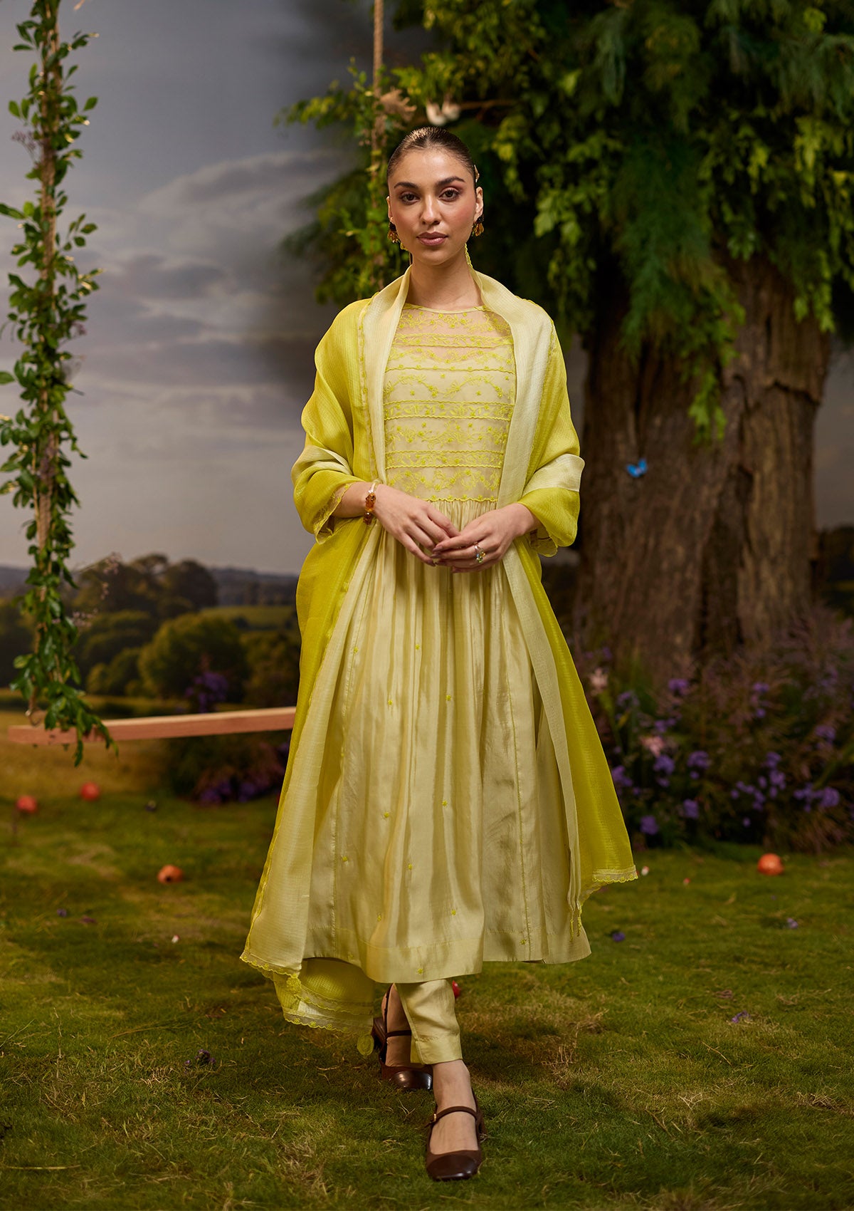 Woodland Stories Embroidered Yellow Kurta Set