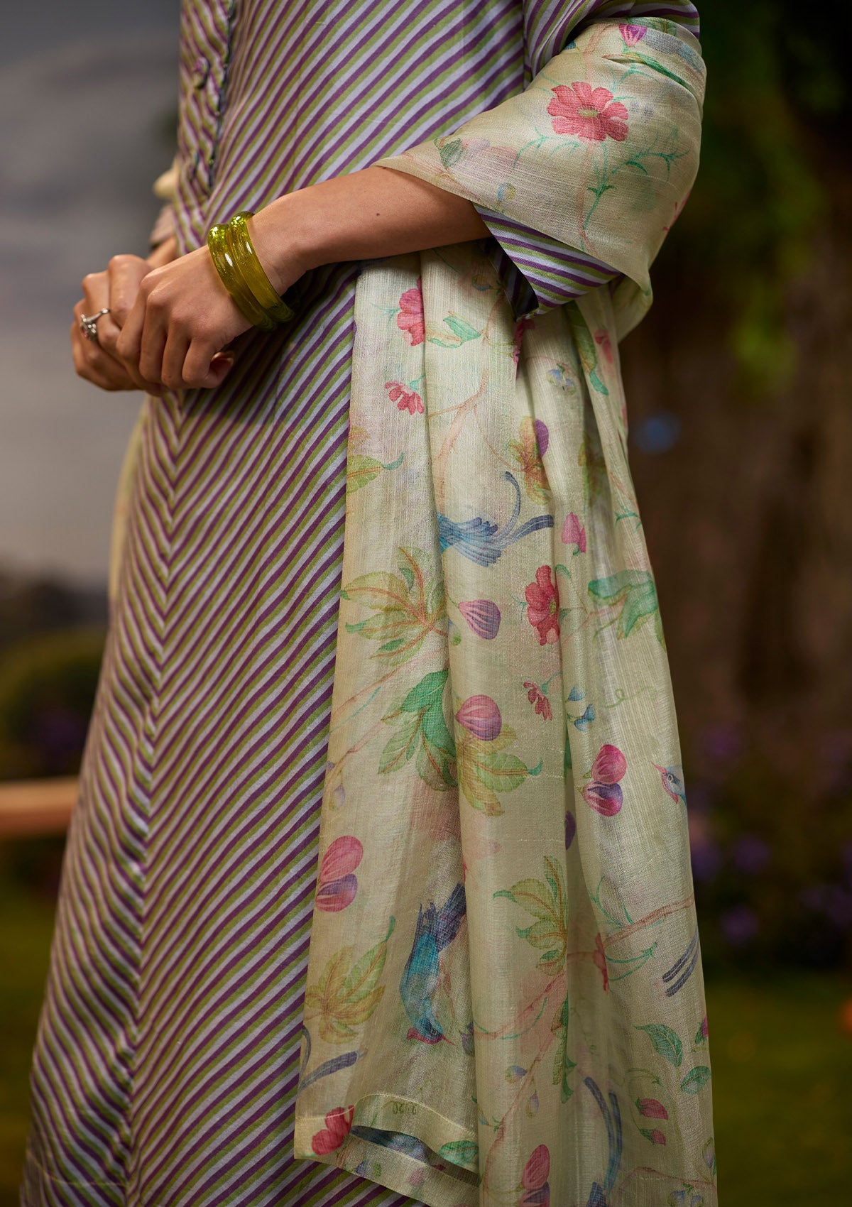 Fig &amp; Fable Green Dupatta