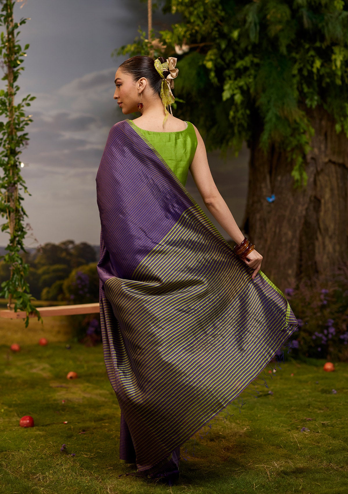 Rhythm &amp; Rhyme Purple Saree
