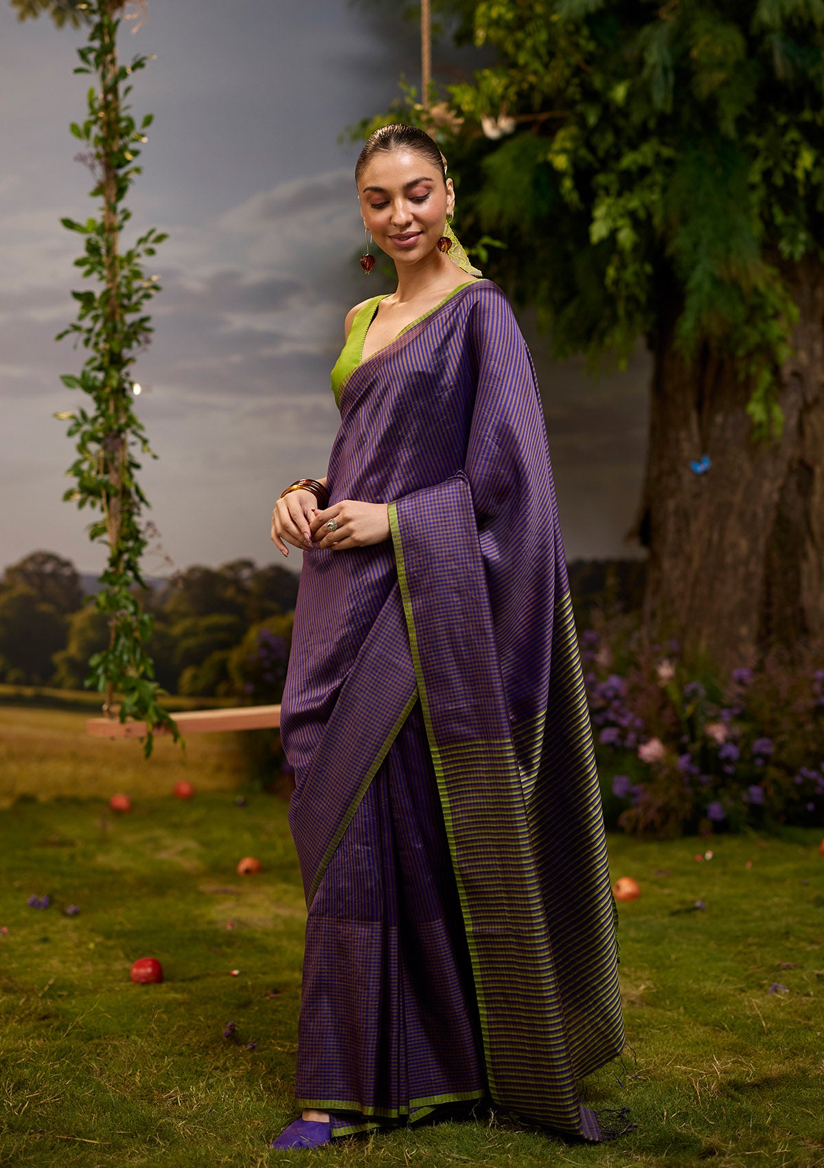 Rhythm &amp; Rhyme Purple Saree