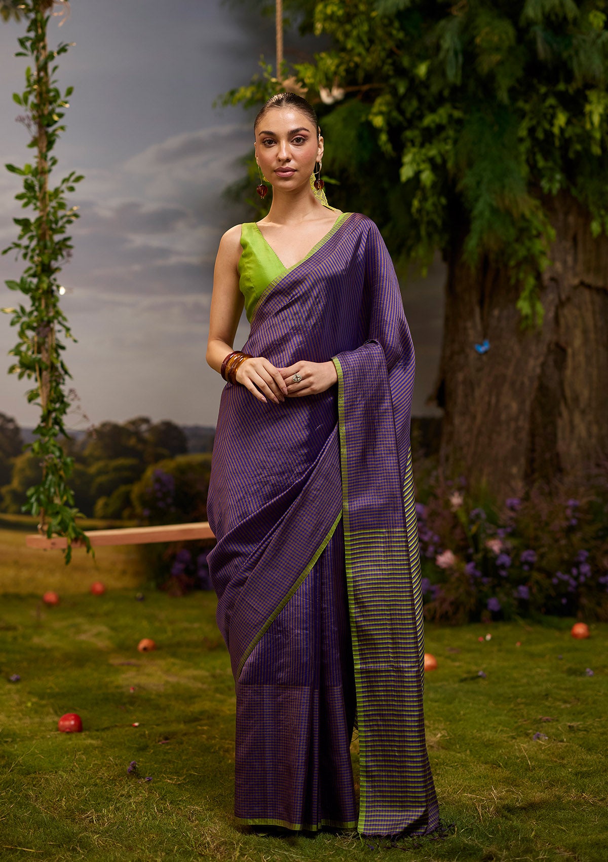 Rhythm &amp; Rhyme Purple Saree