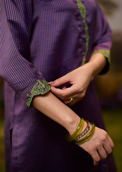 Rhythm &amp; Rhyme Embroidered Purple Kurta Set