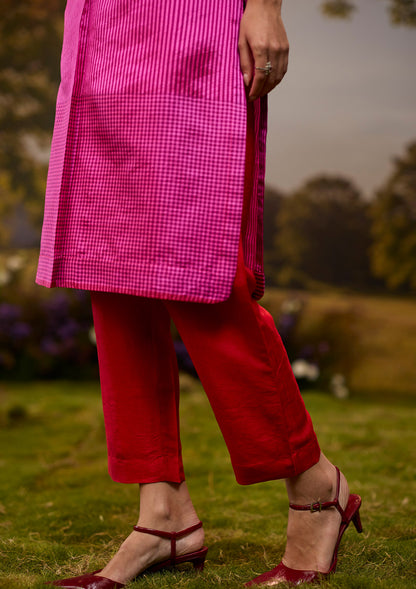 Rhythm &amp; Rhyme Embroidered Pink Kurta Set
