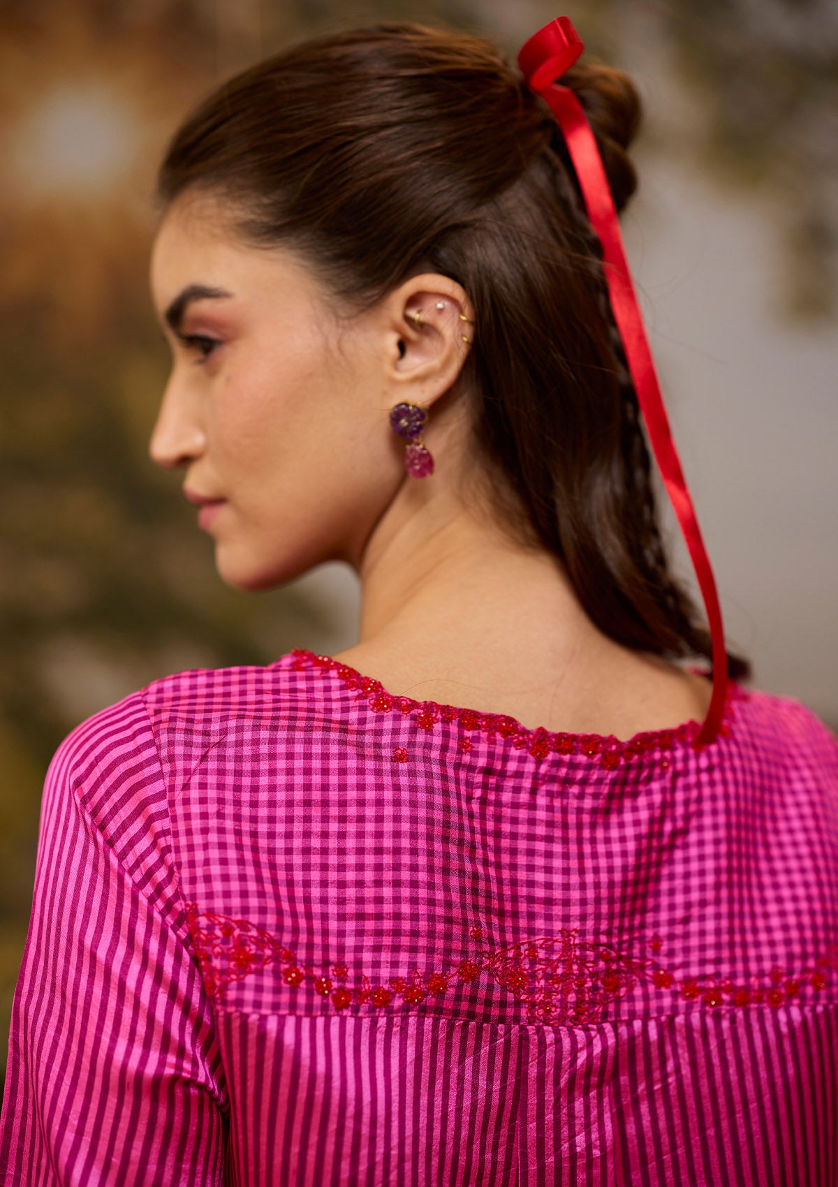 Rhythm &amp; Rhyme Embroidered Pink Kurta Set
